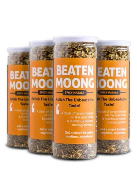 Omay Foods Roasted Moong Jor, 140g Jar (Pack of 4) | Healthy Snack, 100% Oil-Free Snack - Cooked in Salt I Full Protein