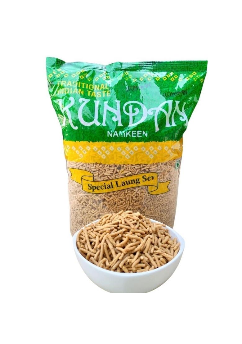 KUNDAN NAMKEEN Laung Sev Crispy & Crunchy Barik Snacks for Foodie Indian, 500gm (Pack of 1)