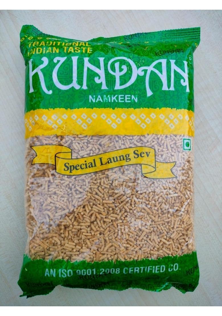 KUNDAN NAMKEEN Laung Sev Crispy & Crunchy Barik Snacks for Foodie Indian, 500gm (Pack of 1)