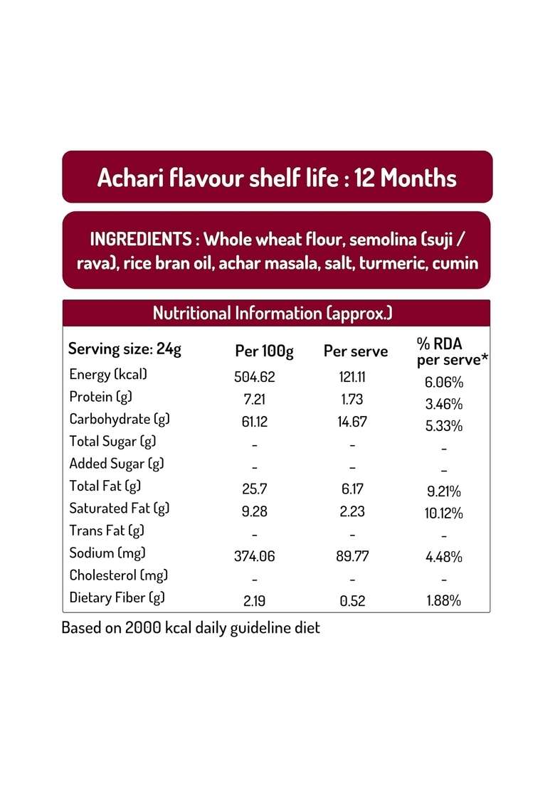 Aweri Baked Achari Mathri (64pcs-768g) | No Maida Palm Oil Crispy Crunchy Healthy Snack 100% Wheat Desi Flavour Vacuum Sealed Namkeen Mathi Pack of 2 - Indya