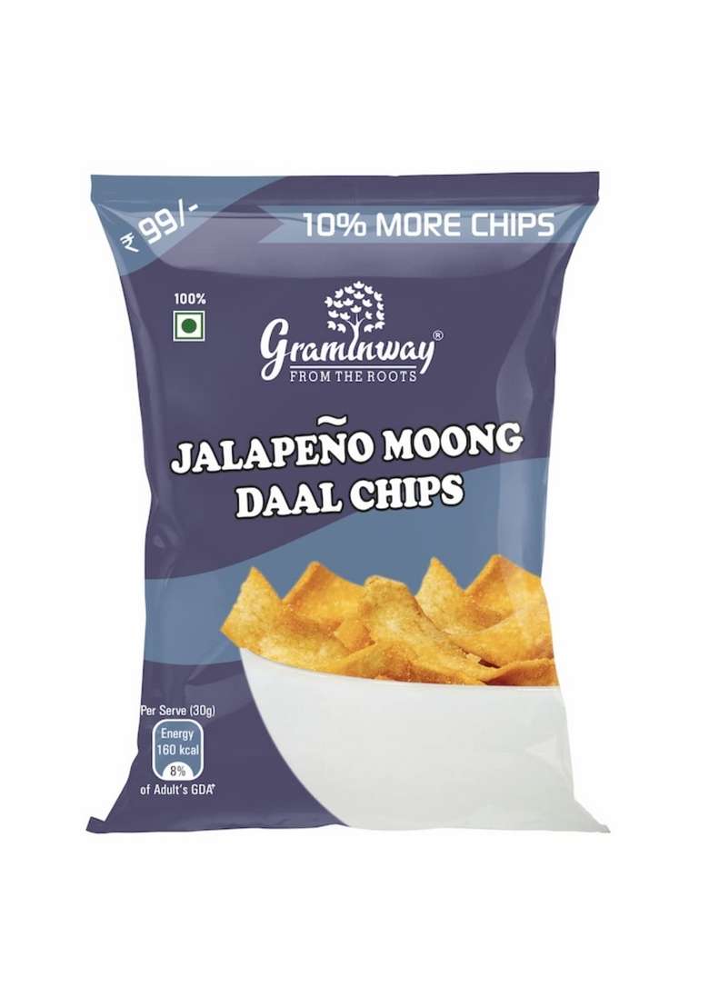 Graminway - FROM THE ROOTS High in Fiber Tasty & Healthy Snacks Diet Moong Chips - Indya