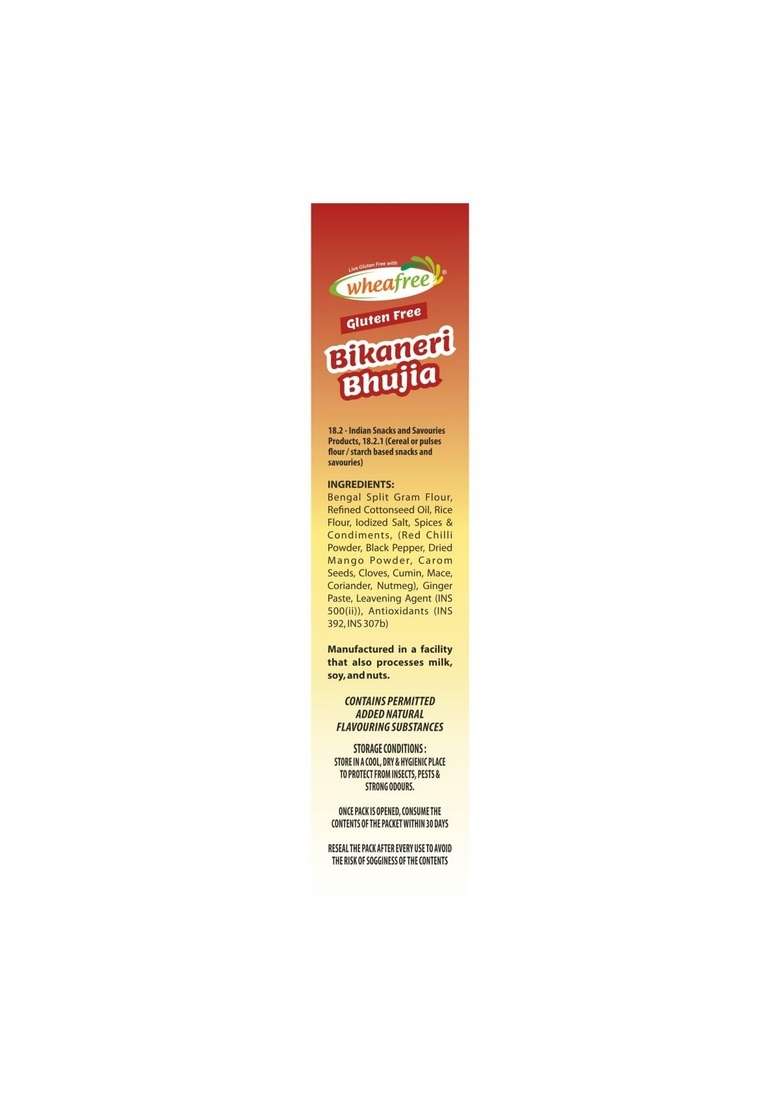 wheafree Gluten Free Bikaneri Bhujia sev | Crunchy Namkeen Snack Made with Gram Flour, Besan & Authentic Rajasthani Spices Healthy Celiac-Friendly Perfect Tea Time Pack of 2 x 400g Each - Indya