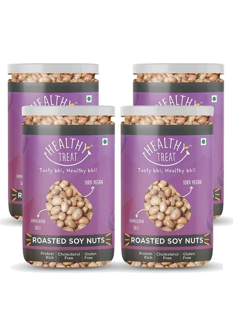 Healthy Treat Roasted Soyabean - Protein Rich 800 Gm | Crunchy, Tasty & Delicious Natural Soya Bean Snack Oil-Free, Non-Fried Snacks (Pack Of 4-200 Each)
