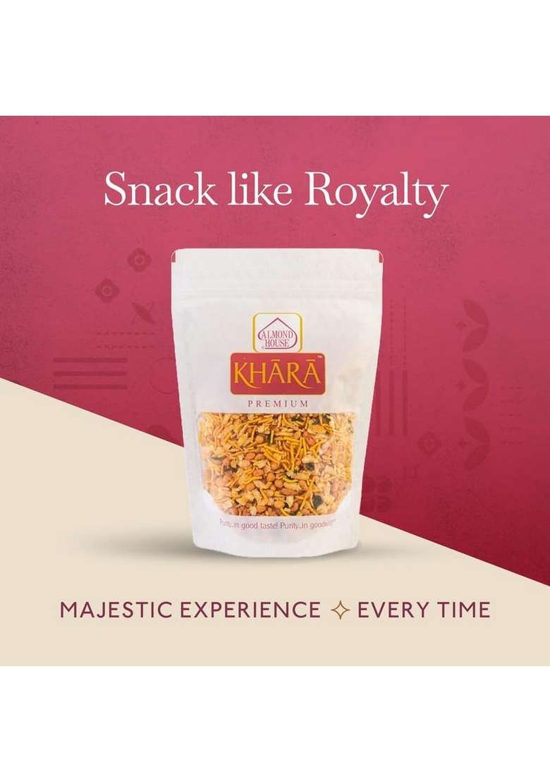 Almond House Kaju Mixture | Premium Namkeen No maida Healthy Snack Artificial flavours Made with pure Groundnut oil White Chudwa Chiwda Cashews Tea Time Snacks 500 gm - Indya