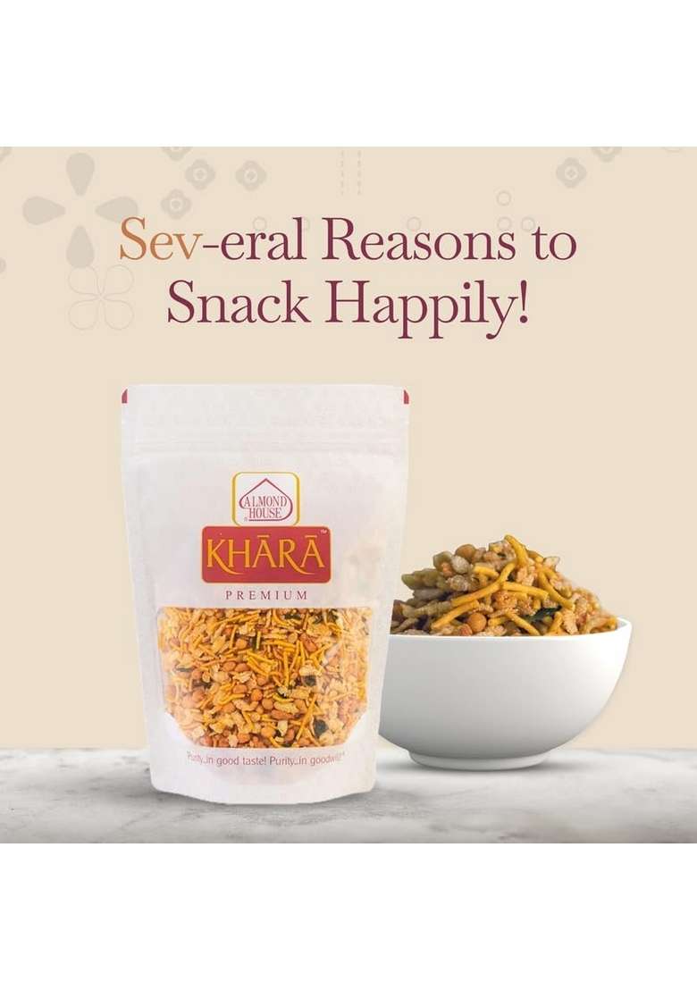Almond House Kaju Mixture | Premium Namkeen No maida Healthy Snack Artificial flavours Made with pure Groundnut oil White Chudwa Chiwda Cashews Tea Time Snacks 500 gm - Indya