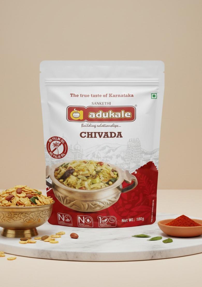 Adukale Chivada Avalakki | South Indian Snacks No Palm Oil 180g Pack