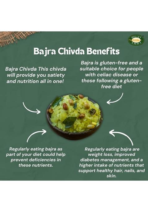 MILLET AMMA Organic Bajra Chivda Namkeen 200 Gms Pack | Added With Peanuts, Roasted Gram and more Mixture Items Best Choice for Snack Time, Parties & Events
