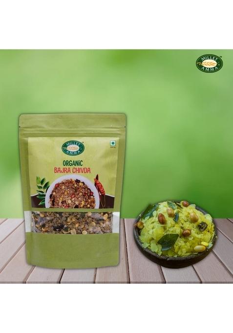 MILLET AMMA Organic Bajra Chivda Namkeen 200 Gms Pack | Added With Peanuts, Roasted Gram and more Mixture Items Best Choice for Snack Time, Parties & Events