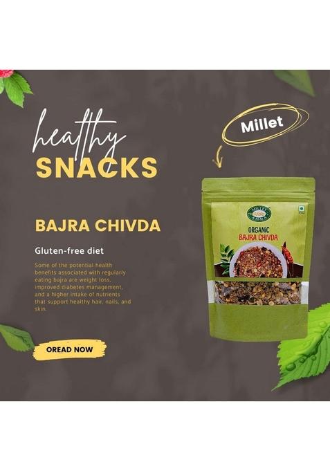 MILLET AMMA Organic Bajra Chivda Namkeen 200 Gms Pack | Added With Peanuts, Roasted Gram and more Mixture Items Best Choice for Snack Time, Parties & Events