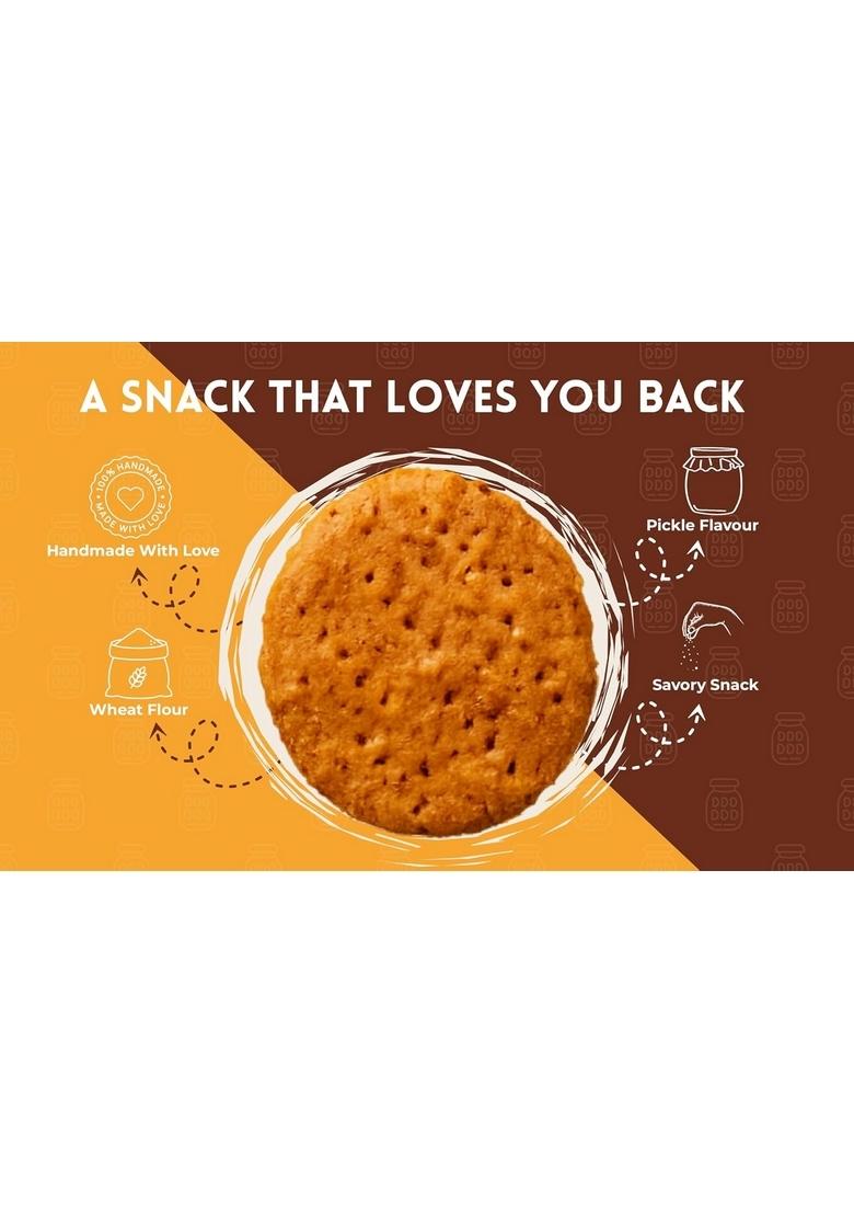 Soul Bakes Aachari Mathri Snacks | Made with Pickle Spices No Maida, Refined Sugar, Palm Oil Baked Namkeen 200g