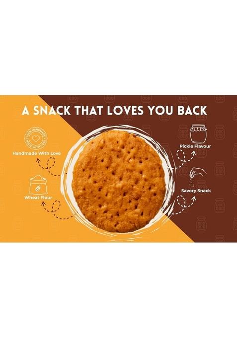 Soul Bakes Aachari Mathri Snacks | Made with Pickle Spices No Maida, Refined Sugar, Palm Oil Baked Namkeen 200g