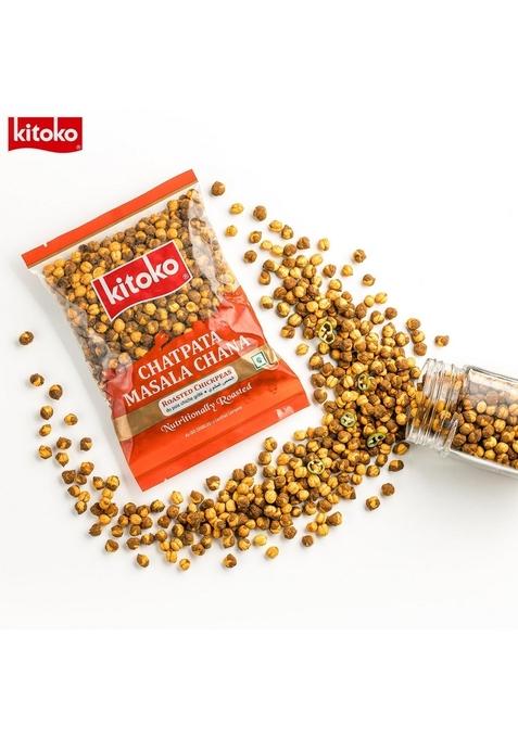 KITOKO FOODS Chatpata Masala Chana (500gm), Sweet & Spicy Desi Chickpeas With Skin, Bhuna Namkeen Snacks, Organic Whole Khara Daria, 100% Healthy Gluten-Free