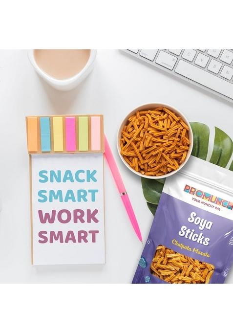 PROMUNCH Soya Sticks (Chatpata Masala, Cream onion) | Chips (Peri Peri) Crispy snacks Namkeen savoury No Palm Oil And Maida