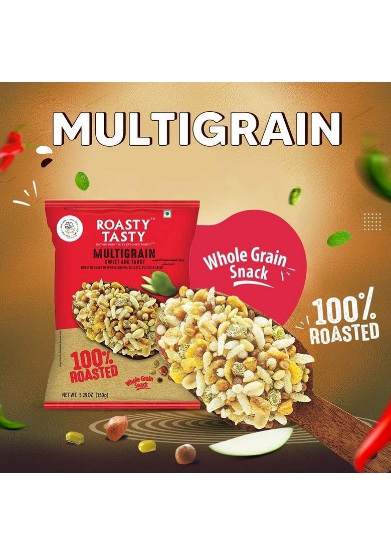 Roasty Tasty Multigrain Mix Sweet & Tangy 400G (200G X 2 Packs)|Healthy Snacks Without Palm Oil|Roasted Namkeen