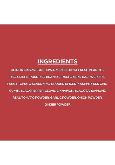 EAT Anytime Tangy Tomato Millet Chivda | Crunchy & Healthy Roasted Snack Mix with Peanuts Spicy Masala Packed Spices Nutrients Perfect for Guilt-Free Snacking, (Pack of 1)