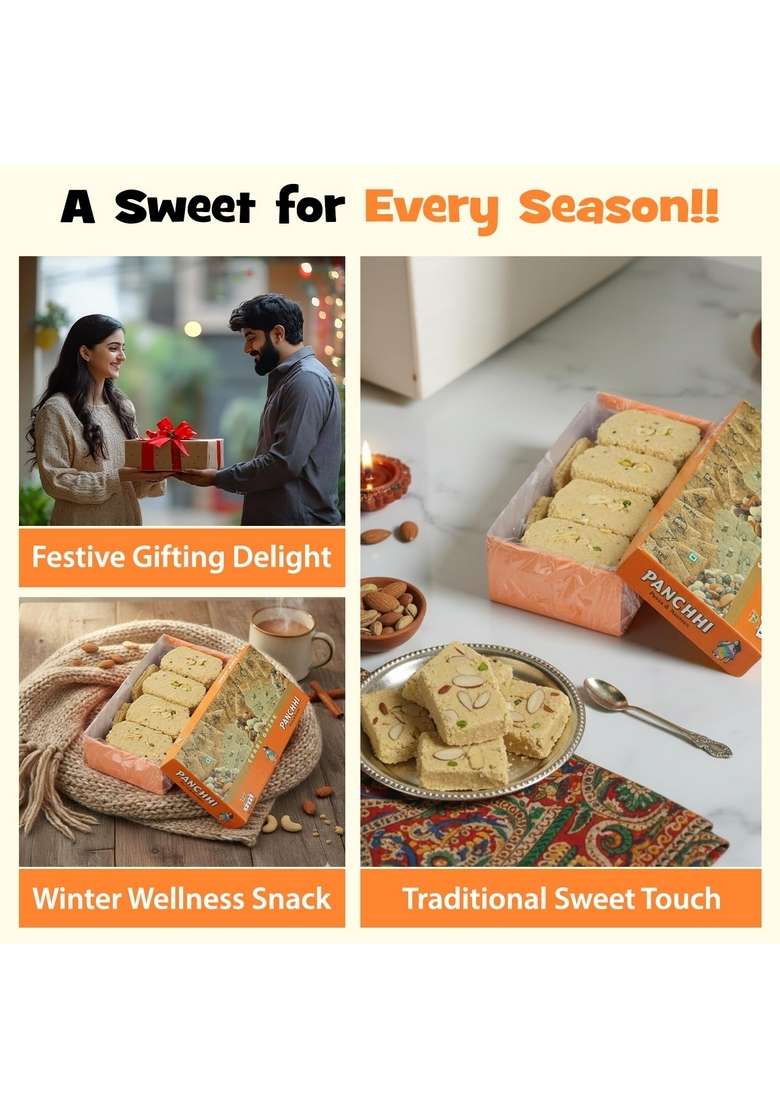 PANCHI KA PETHA AUR DALMUT Panchhi Shahi Gud Gajak 1Kg - Homemade Traditional Agra Gazak (Since 1926), Gajjak Made with Sesame Seeds, Gur & Dry Fruits | Crispy Tilkut Chikki, Healthy Jaggery Sweet for Winter, Festival Gift - Indya
