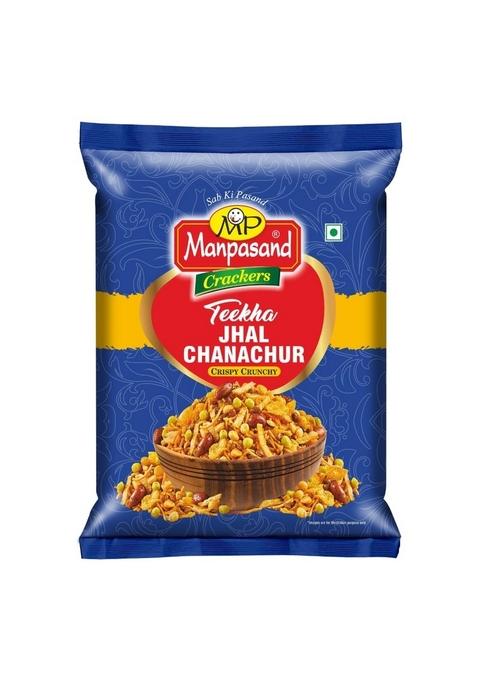 MANPASAND Teekha Jhal Chanachur | Pack of 1 (400g) Spicy & Crunchy Indian Snack Perfect for Tea-Time Parties