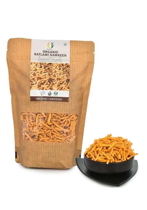 Matratva Ratlami Sev Namkeen 250 gm | Authentic Spicy Made with Organic Besan & Whole Spices Fried in Cold-Pressed Groundnut Oil No Preservatives Healthy Indian Snack