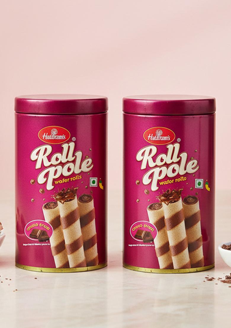 Haldiram's Roll Pole Choco Drool 150g x 2 | Chocolate Wafer Sticks Smooth Crunchy Snacks Crackers Sweet Treats for Kids Rich And Creamy Ready To Eat Dessert