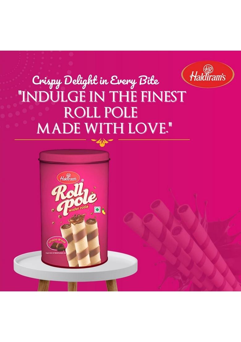 Haldiram's Roll Pole Choco Drool 150g x 2 | Chocolate Wafer Sticks Smooth Crunchy Snacks Crackers Sweet Treats for Kids Rich And Creamy Ready To Eat Dessert