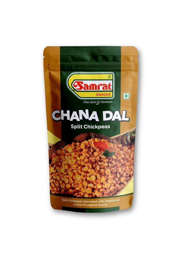 SAMRAT Chana Dal Namkeen Crispy & Crunchy Roasted Split Chickpeas Snack | Chatpata Indian Protein-Rich Ready-to-Eat for Tea Time, Parties Festive Celebrations (Pack of 1 (450g), Dal)