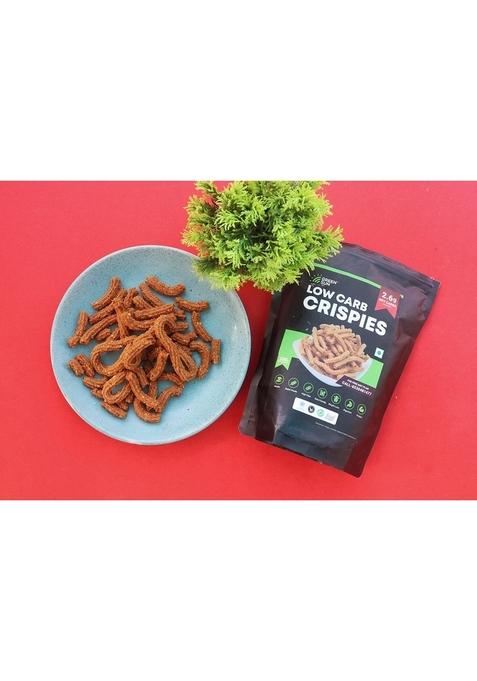 Green Sun Low Carb Crispies | Pack of 1 Healthy Chakli Murruku Spirals Keto Friendly Tasty Savoury Snack Namkeen Calorie