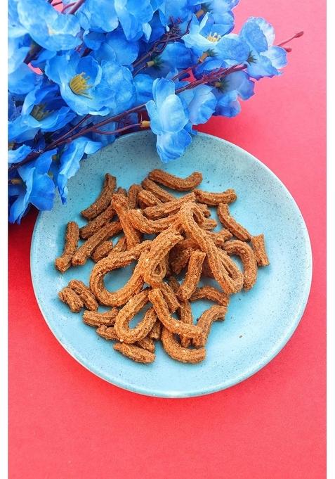 Green Sun Low Carb Crispies | Pack of 1 Healthy Chakli Murruku Spirals Keto Friendly Tasty Savoury Snack Namkeen Calorie