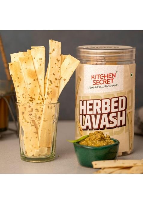 Kitchen Secret Herbed Lavash 120g, Wholewheat Crispy Diet Snack, Breadsticks Exotic Herbs, Baked, not Fried, Crunchy Delight, Healthy Low-Calorie no Added Preservatives