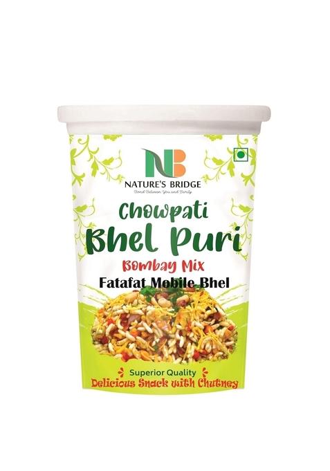 Nature's Bridge Instant and Delicious Bhel Puri Cup - 150 Gm | Bhelpuri Mix Chowpati Namkeen 100% Vegetarian Indian Snacks
