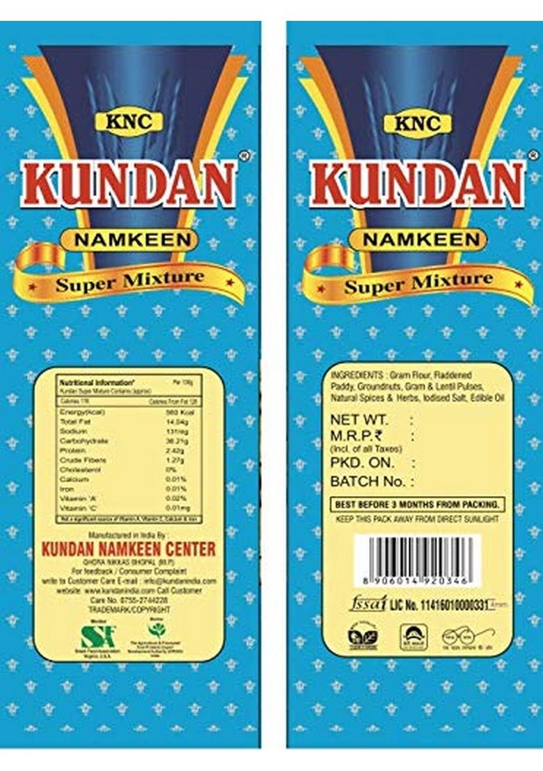 KUNDAN NAMKEEN Super Mixture Crispy & Crunchy Spicy Snacks Indian Mixture, Pack of 1