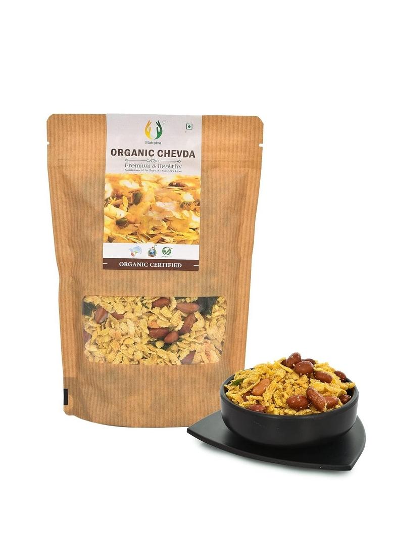 Matratva Organic Chevda Namkeen 1Kg | Crispy & Light Chiwda Snack Made with Ingredients No Preservatives Healthy Indian