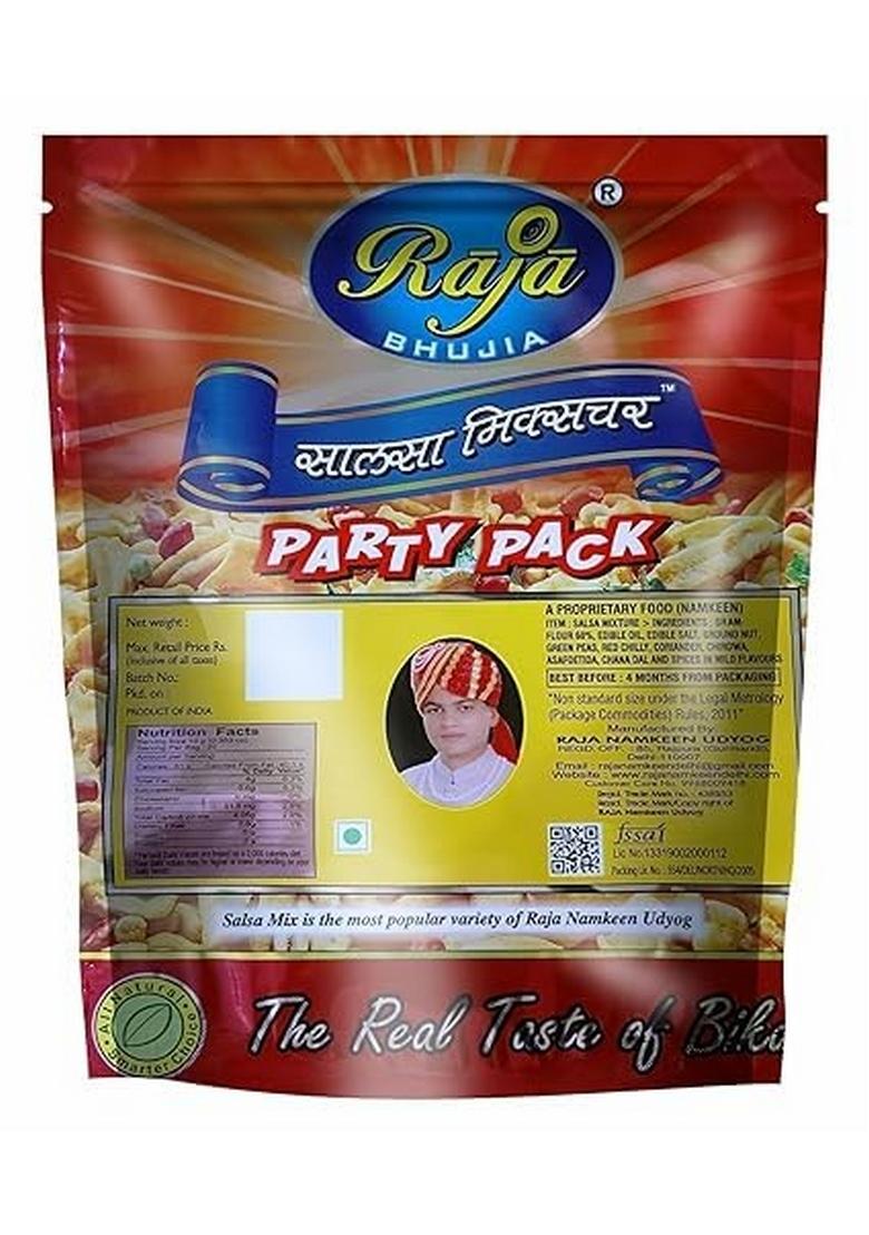 RAJA BHUJIA | Salsa Mix |Party Pack,|1pkt- 900gm.|in side pickle||ready to eat|namkeen|party snacks|indian snacks|smokey flavour|evining party snacks| |healthy namkeen|