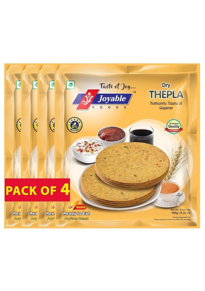 JOYABLE Special Kathiyawadi Dry Thepla | Healthy Traditional Gujarati Snacks Vacuum Packed Ready to Eat with No Artificial Flavors & Preservatives Roasted