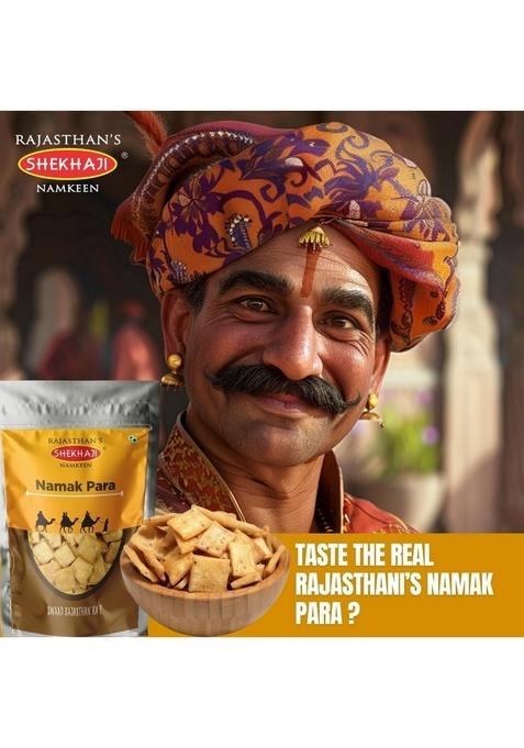 SHEKHAJI Namak Para 400 gm (Pack of 2-200 each) | Namakpara Tea Time Snack Authentic Handmade Namkeen from Rajasthan Pare Ready to Eat Snacks Party