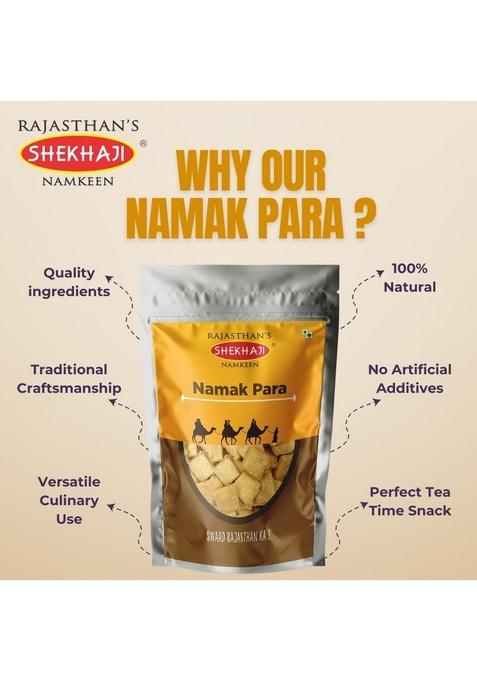 SHEKHAJI Namak Para 400 gm (Pack of 2-200 each) | Namakpara Tea Time Snack Authentic Handmade Namkeen from Rajasthan Pare Ready to Eat Snacks Party