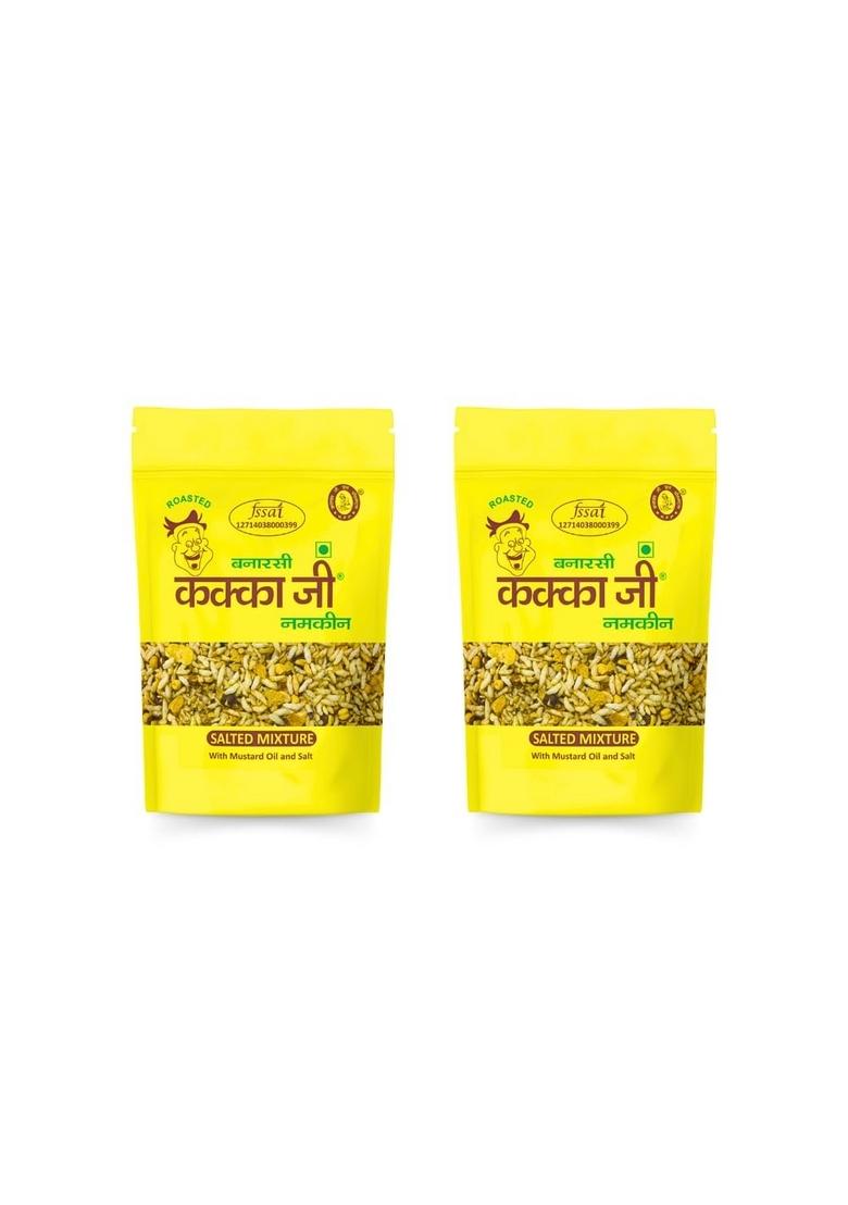 BANARASI KAKKA JI Salted Mixture with Mustard Oil & Salt | Hand Roasted, Not Fried No Artificial Colors Chemicals 250g (Pack Of 2, Mixture)