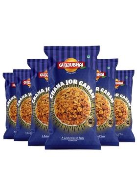 Gujjubhai CHANA JOR GARAM 100g | Crispy & Spicy Roasted Chickpeas Protein-Rich Healthy Snack Authentic Indian Street Food Flavor Perfect Tea-Time, Travel Party Crunchy Delicious_Pack of 6