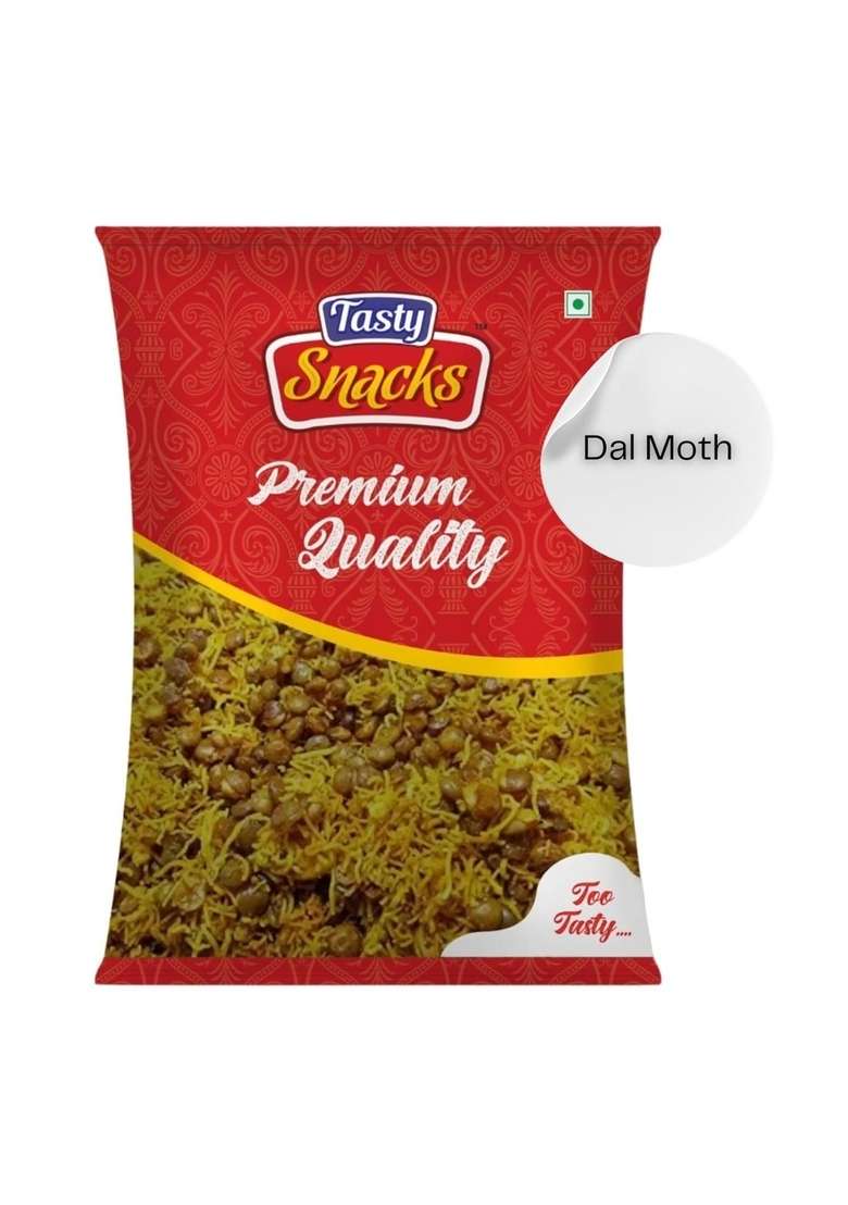 Tasty Snacks Dal Moth 500 gm | Indian Delicious Mixture Authentic Taste of Flavour No Palm Oil Vegetarian Artificial Colours Evening (Pack 1) - Indya