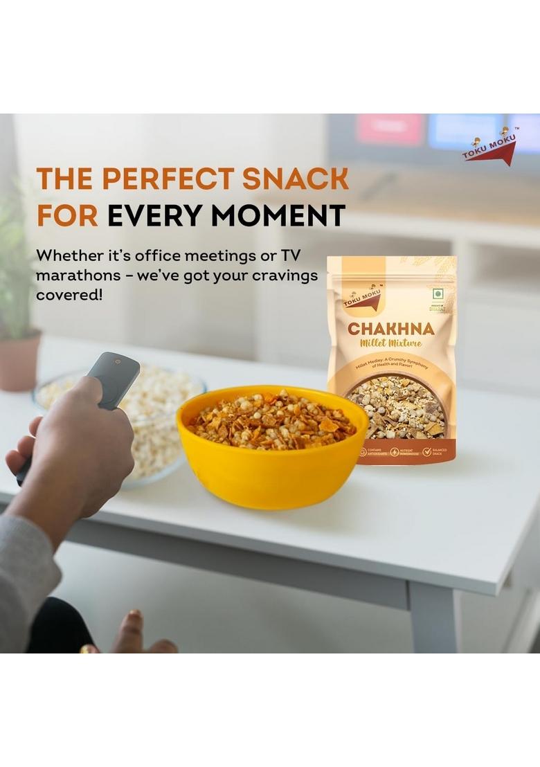 TOKU MOKU Millet Namkeen, Mixture Desi Masala Chatpata, Healthy Namkeen Snacks Roasted, Not Fried | No Palm Oil Replacement of Chips & Bhujia (Pack 3