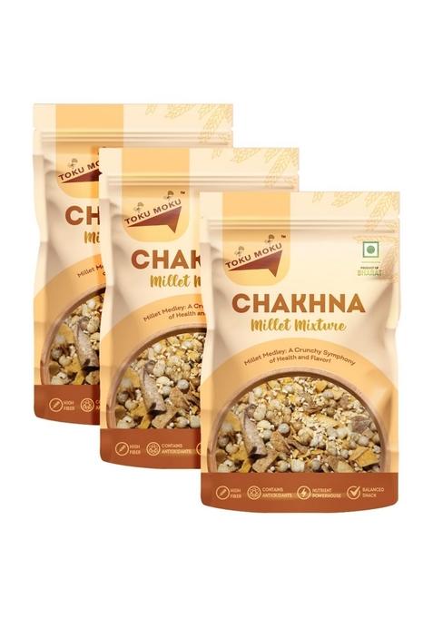 TOKU MOKU Millet Namkeen, Mixture Desi Masala Chatpata, Healthy Namkeen Snacks Roasted, Not Fried | No Palm Oil Replacement of Chips & Bhujia (Pack 3
