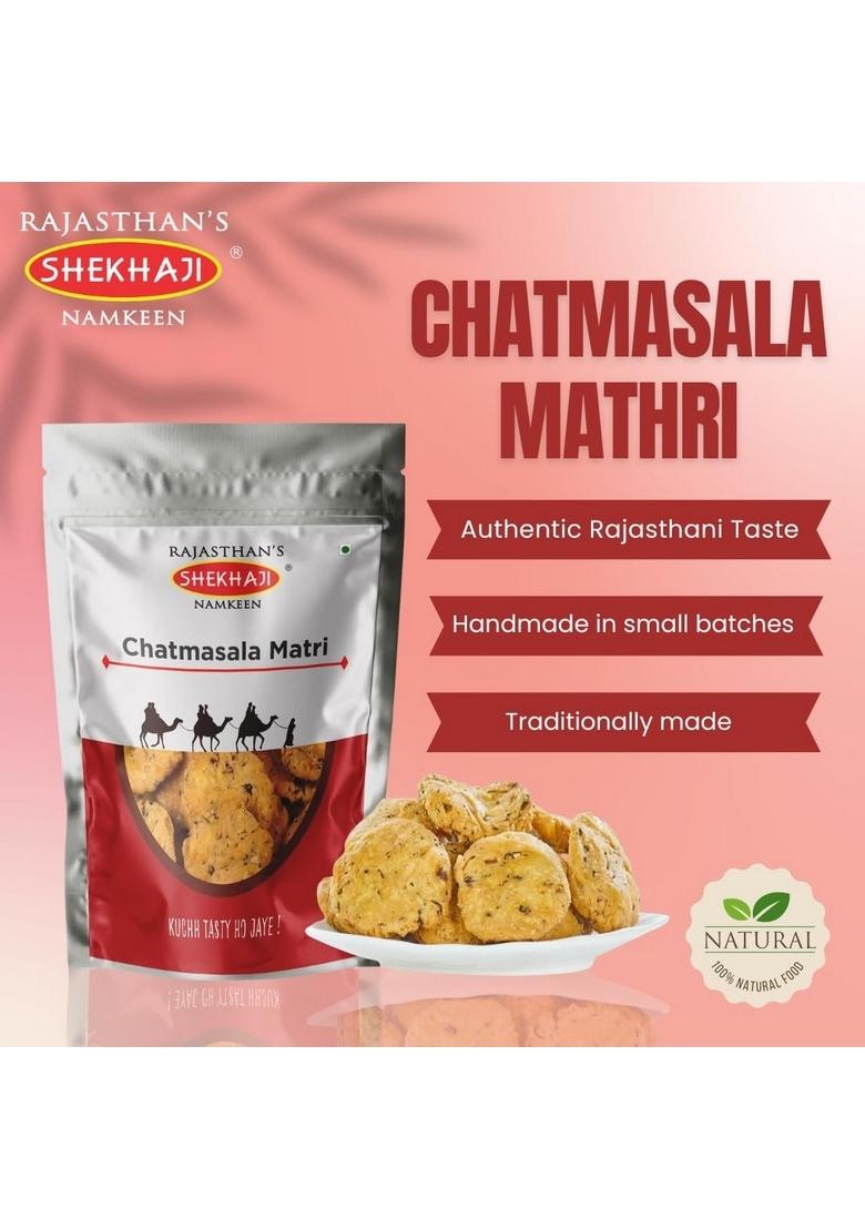 SHEKHAJI Chaat Masala Mathri 200 gm pack | Ready to Eat Snacks Tea time Indian Namkeen Nashta Authentic Regional Preparation