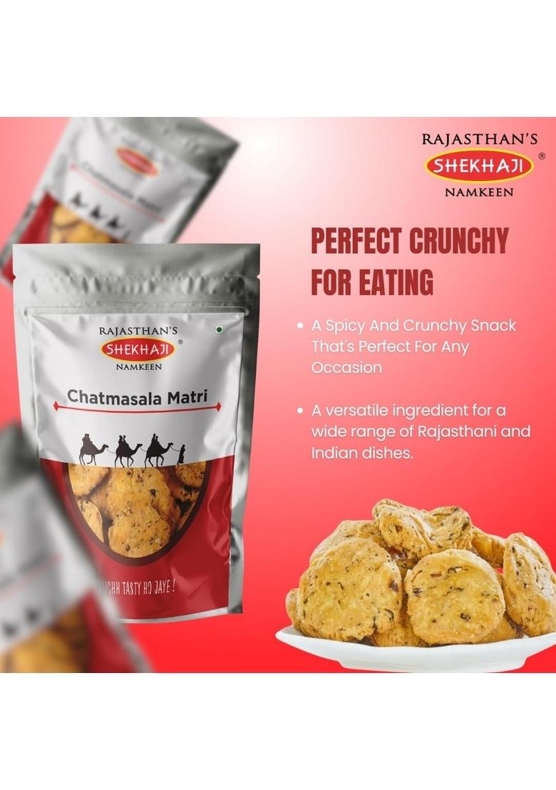 SHEKHAJI Chaat Masala Mathri 200 gm pack | Ready to Eat Snacks Tea time Indian Namkeen Nashta Authentic Regional Preparation