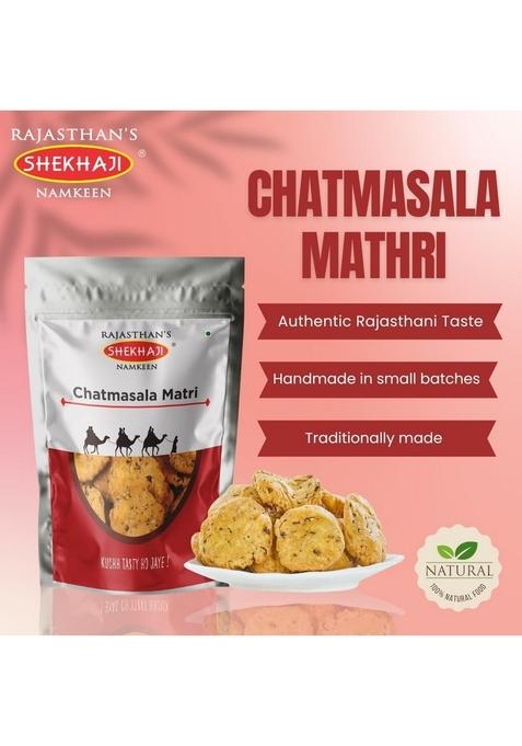 SHEKHAJI Chaat Masala Mathri 200 gm pack | Ready to Eat Snacks Tea time Indian Namkeen Nashta Authentic Regional Preparation