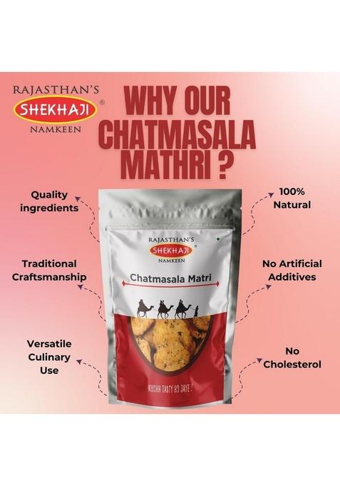 SHEKHAJI Chaat Masala Mathri 200 gm pack | Ready to Eat Snacks Tea time Indian Namkeen Nashta Authentic Regional Preparation