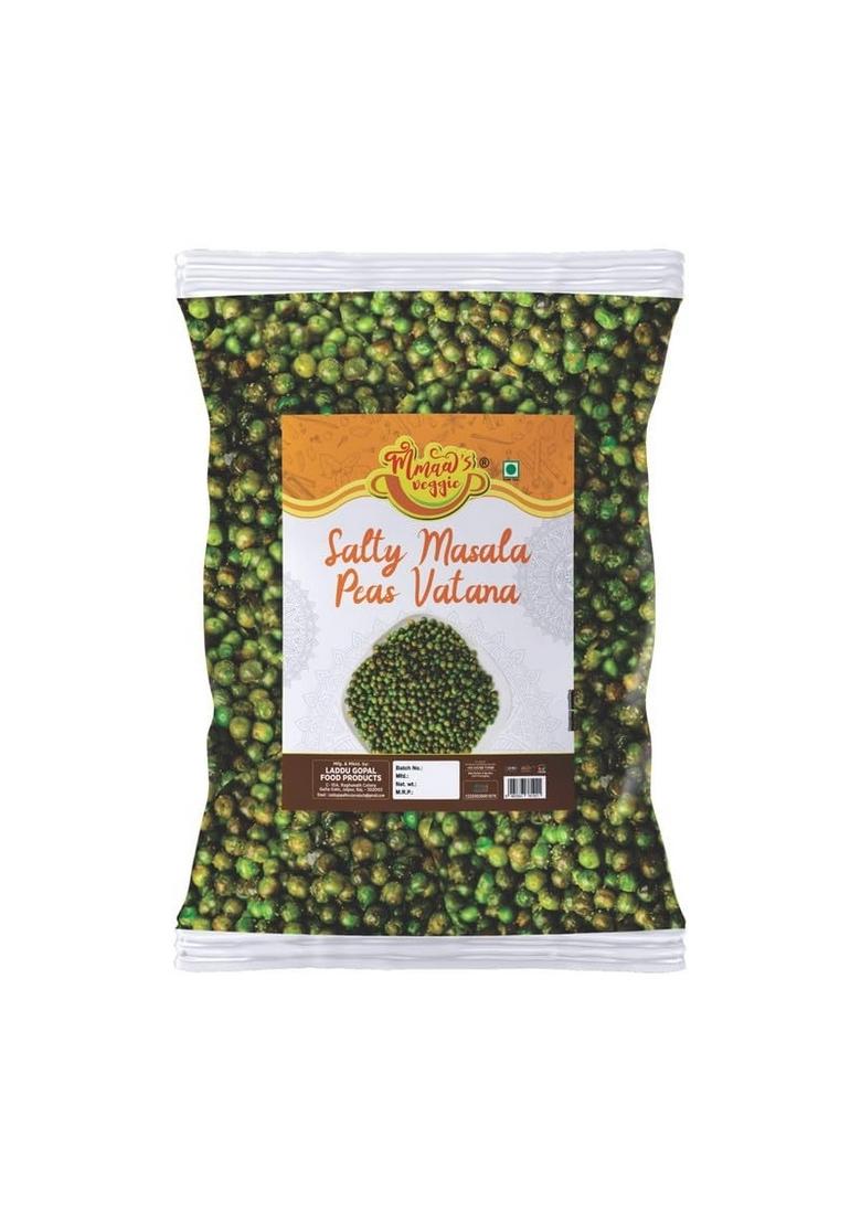 Mmaa's Veggie Namkin Matar Vatana Tasty and Crunchy Chatpata Salty Masala Green Party Snack|Green & Spicy Peas/Vatana/Matar Namkeen||Festive Season Savoury Snack-250 * 1Pack