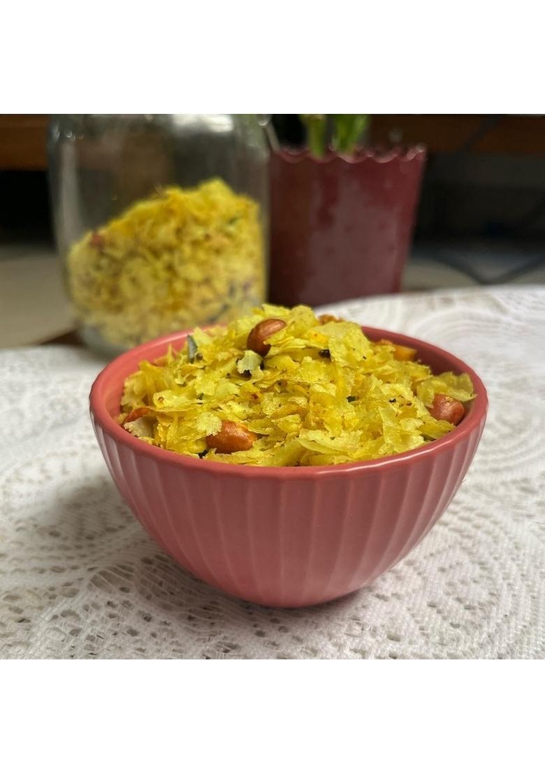 Ittha Poha roasted Chivda | Maharashtrian namkeen minimal oil made in sunflower oil| 250g pack