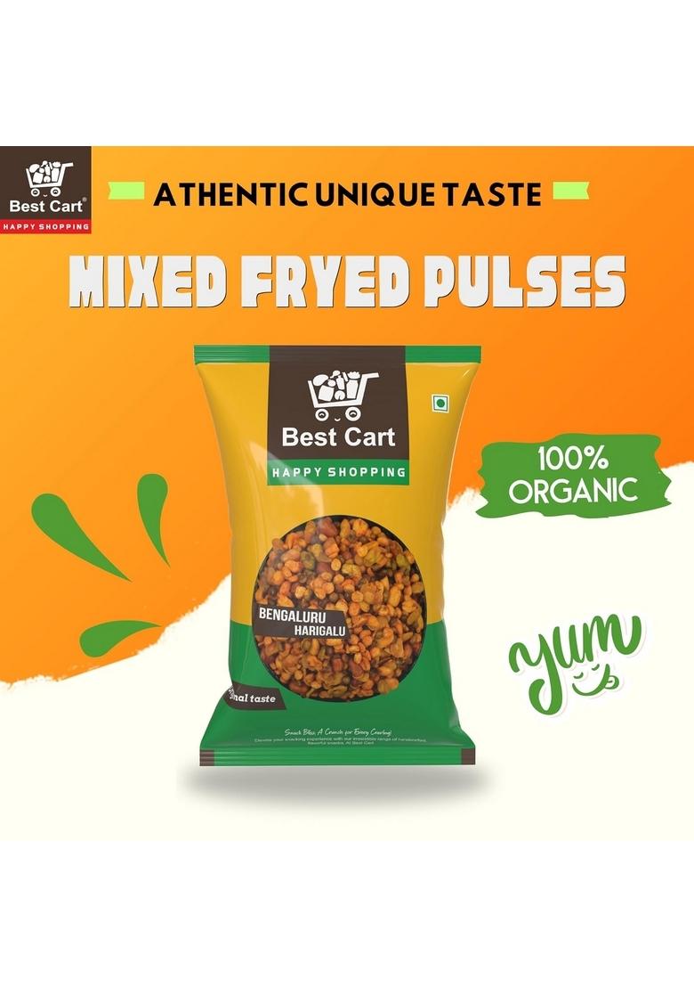 Best Cart-Happy shopping Hurigalu Bengaluru Namkeen Mixture Mixed fryed Pulses chana dal Masoor Peanut Hyacinth Beans healthy deit snacks (400 GRAM)