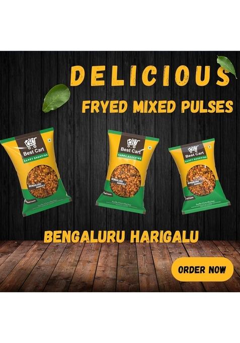 Best Cart-Happy shopping Hurigalu Bengaluru Namkeen Mixture Mixed fryed Pulses chana dal Masoor Peanut Hyacinth Beans healthy deit snacks (400 GRAM)