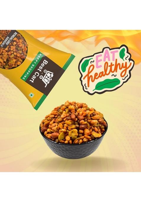 Best Cart-Happy shopping Hurigalu Bengaluru Namkeen Mixture Mixed fryed Pulses chana dal Masoor Peanut Hyacinth Beans healthy deit snacks (400 GRAM)