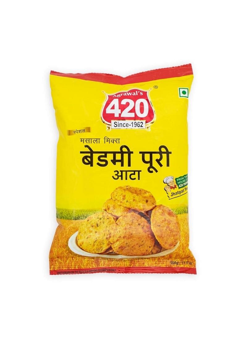 Agrawal's 420 Bites Bedmi Pudi Mix Instant 100% Vegetarian 500 gm (Pack of 2)
